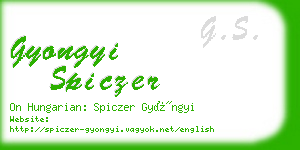 gyongyi spiczer business card